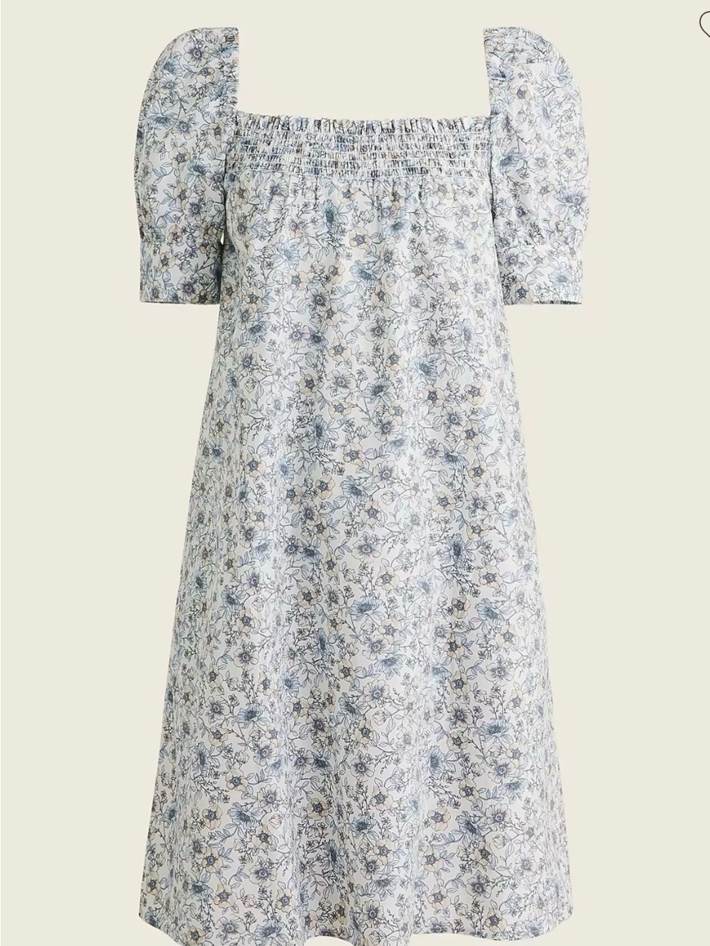 J.Crew Cotton Poplin Floral Vines Shift Dress Size Small